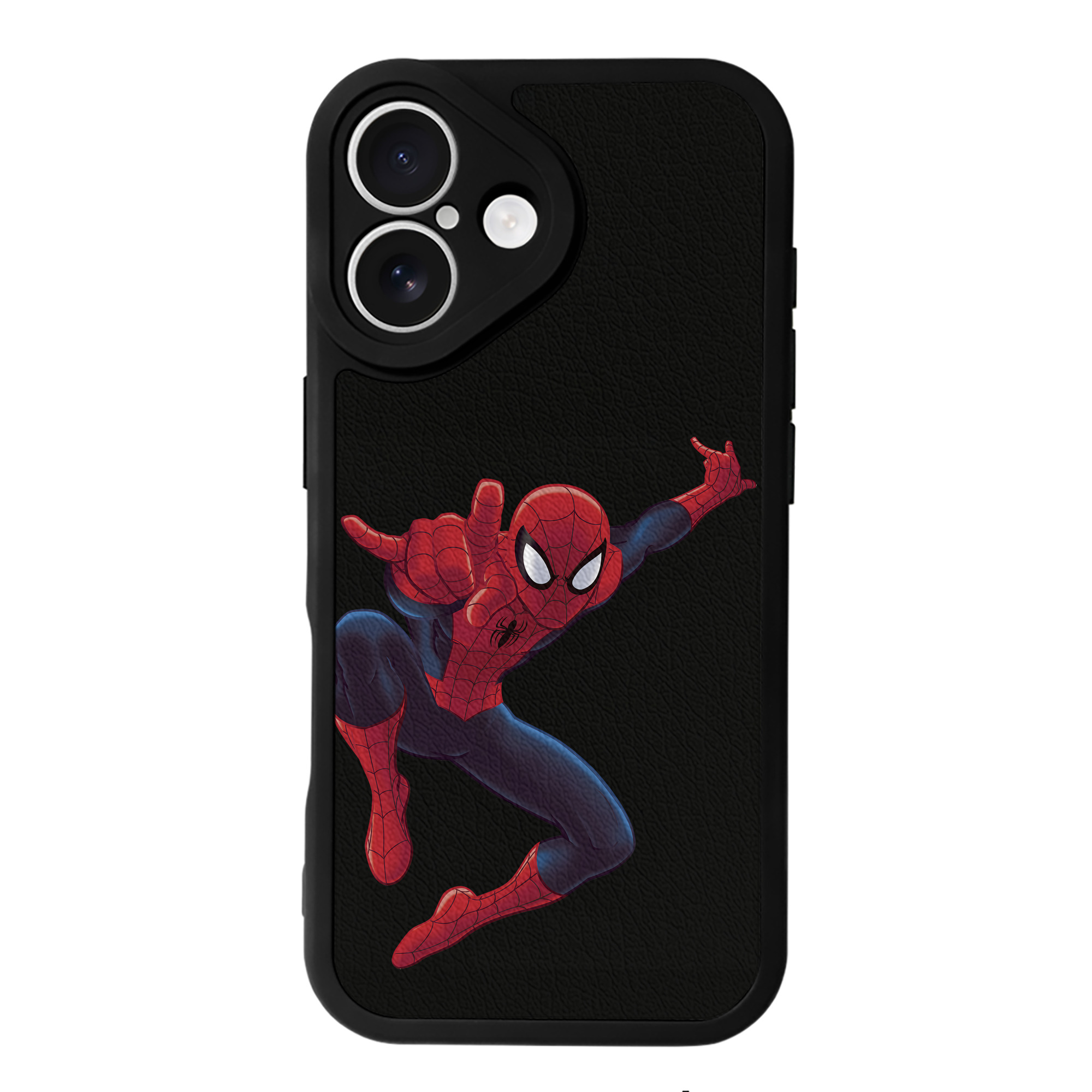 Spider Man スパイダーマン 【iPhone 16シリーズ対応】シリコンスマホケース（レザー調） 材質：シリコン
